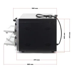 Pizzaofen 3000W Backofen 2 Etagen Edelstahl Cordierit Pizzastein Gastro Ofen