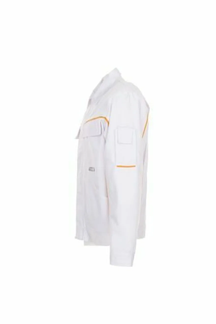 Planam Highline Bundjacke, Malerjacke in weiß, Arbeitsjacke für Maler, 5 Taschen