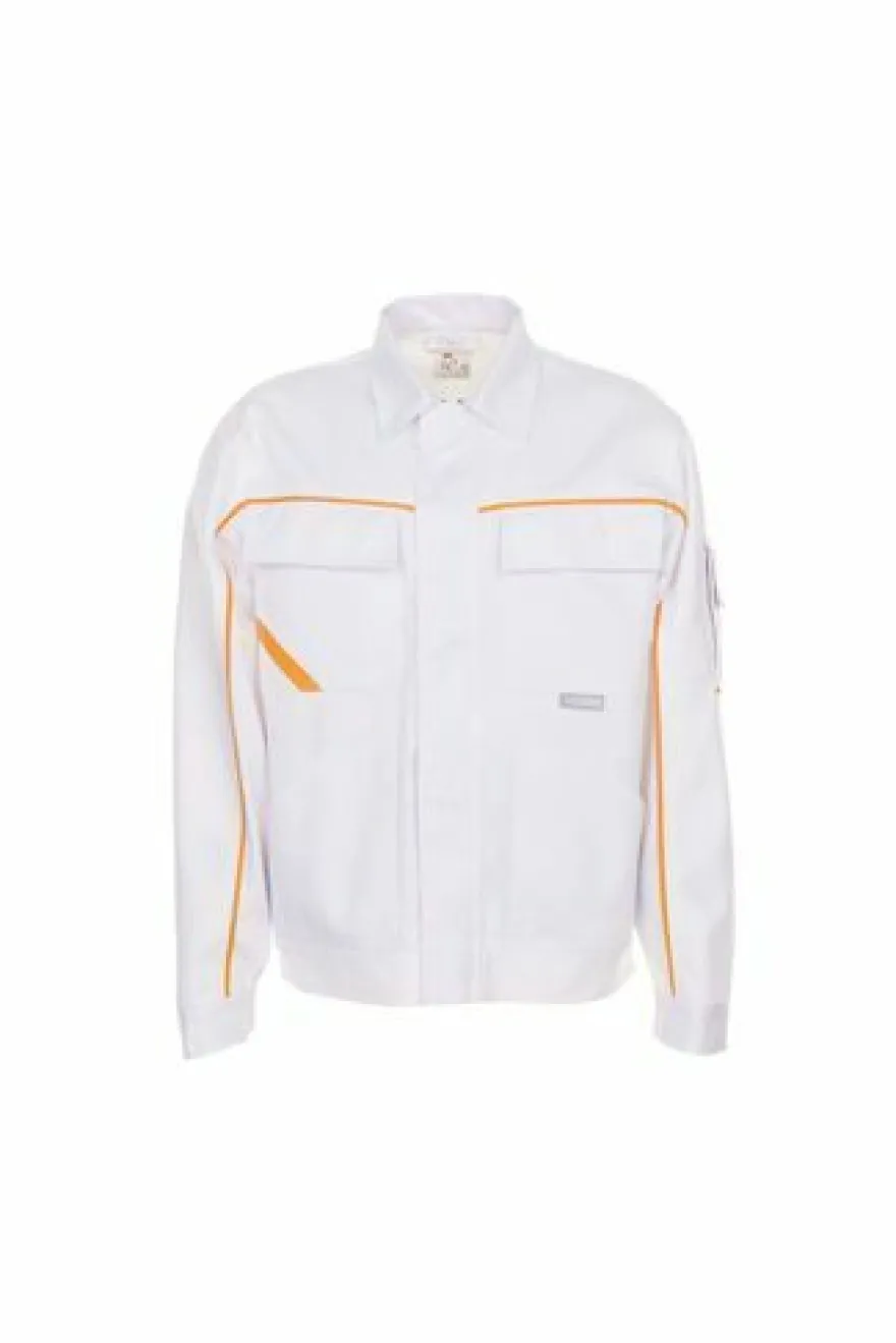 Planam Highline Bundjacke, Malerjacke in weiß, Arbeitsjacke für Maler, 5 Taschen