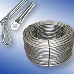 Planenseil 9 mm Seil silber Seilendverschluss mit oder ohne Simplexhaken