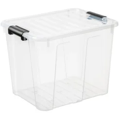 Plastikaufbewahrungsbehälter Aufbewahrung Box Klickverschluss Stapelbar 40 L