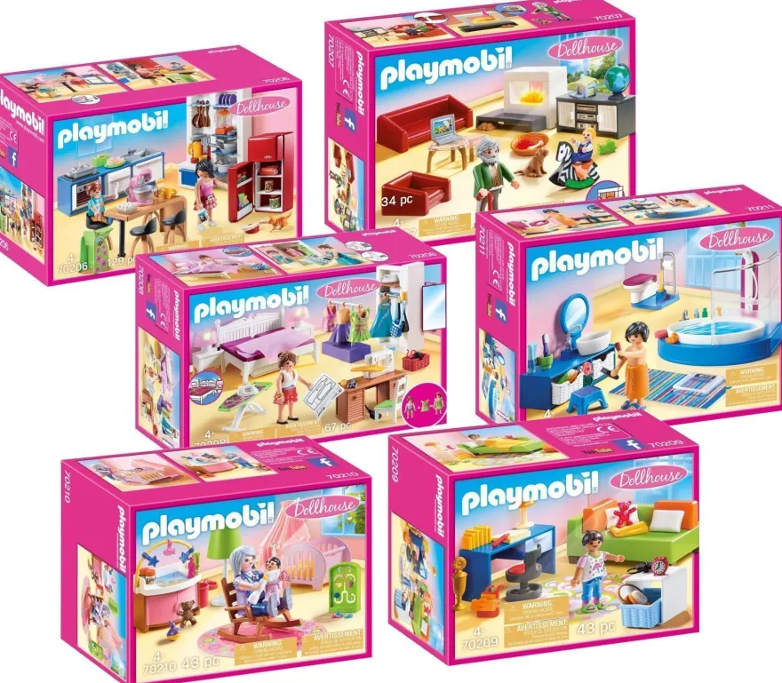 Playmobil Dollhouse Puppenhaus Möbel Set: 70206 70207 70208 70209 70210 70211 - neu