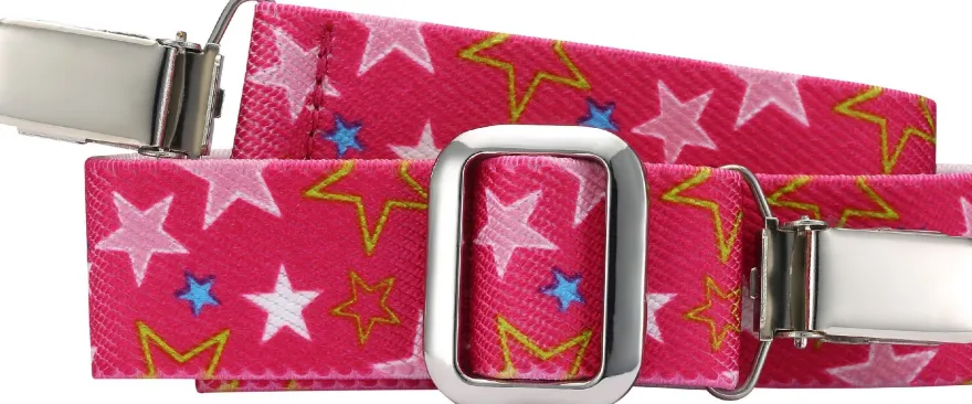 Playshoes Kinder Elastik-Gürtel Clip Sterne Pink
