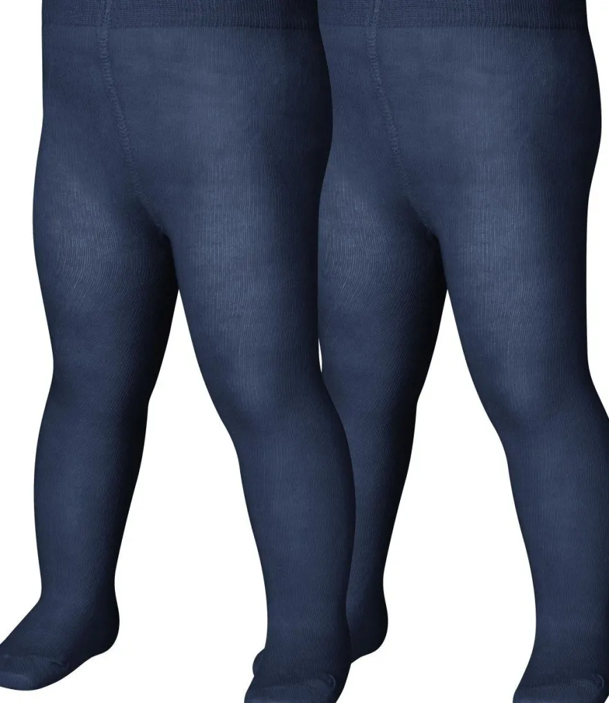 Playshoes Kinder Thermo-Strumpfhose Uni Doppelpack Marine