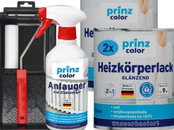 plid® Heizkörperlack wässrig Weiß + Anlauger & Lackierset hitzebeständig 120°