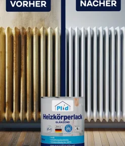plid® Heizkörperlack wässrig Weiß + Anlauger & Lackierset hitzebeständig 120°