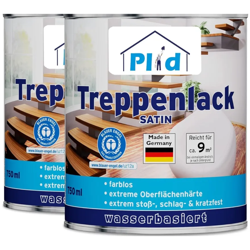 plid® Treppenlack Farblos satin / Treppensiegel Klarlack Holzlack