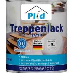 plid® Treppenlack Farblos satin / Treppensiegel Klarlack Holzlack