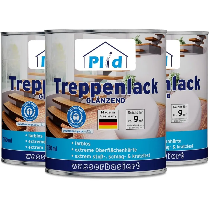 plid® Treppenlack Farblos satin / Treppensiegel Klarlack Holzlack