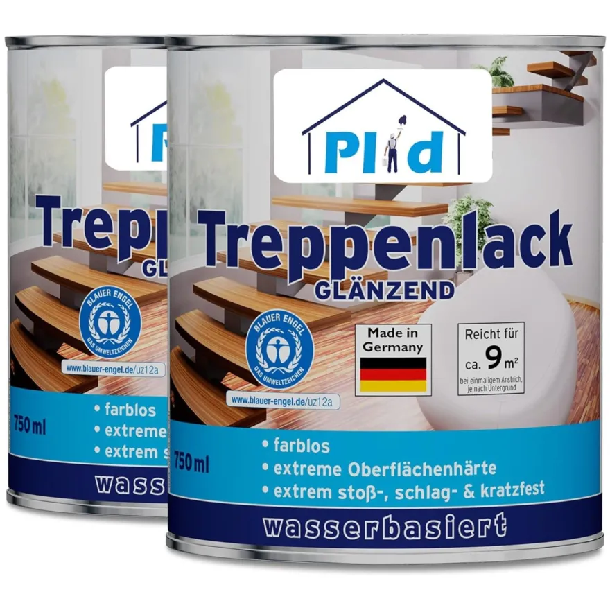 plid® Treppenlack Farblos satin / Treppensiegel Klarlack Holzlack