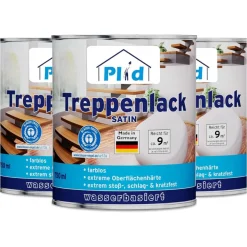 plid® Treppenlack Farblos satin / Treppensiegel Klarlack Holzlack
