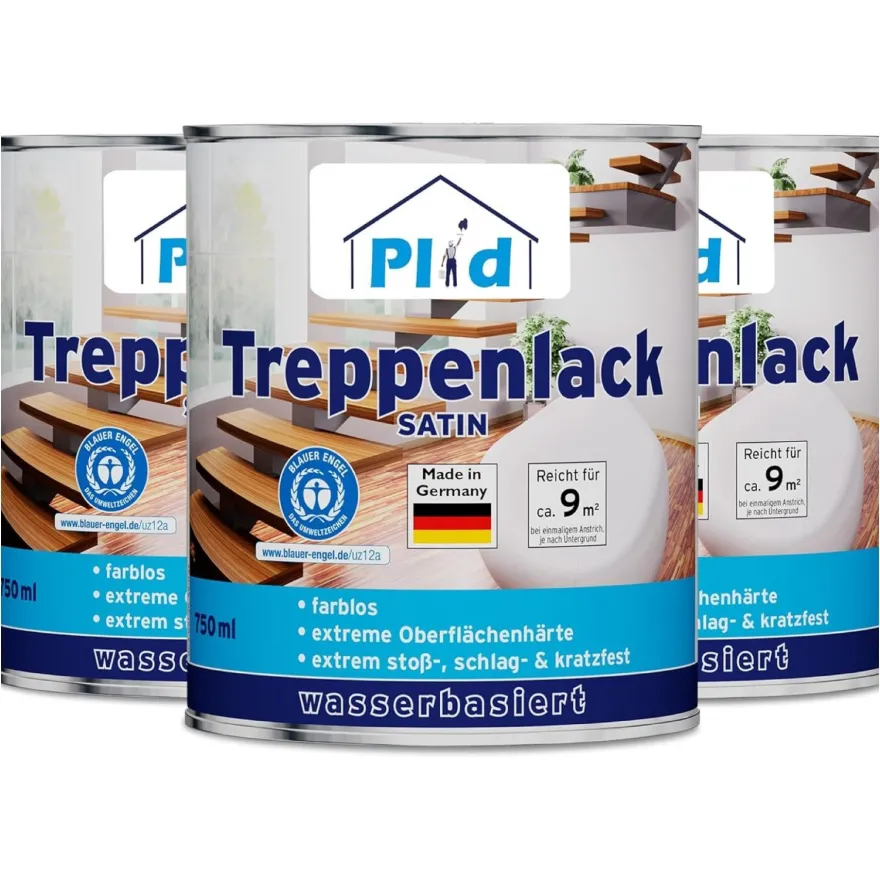 plid® Treppenlack Farblos satin / Treppensiegel Klarlack Holzlack