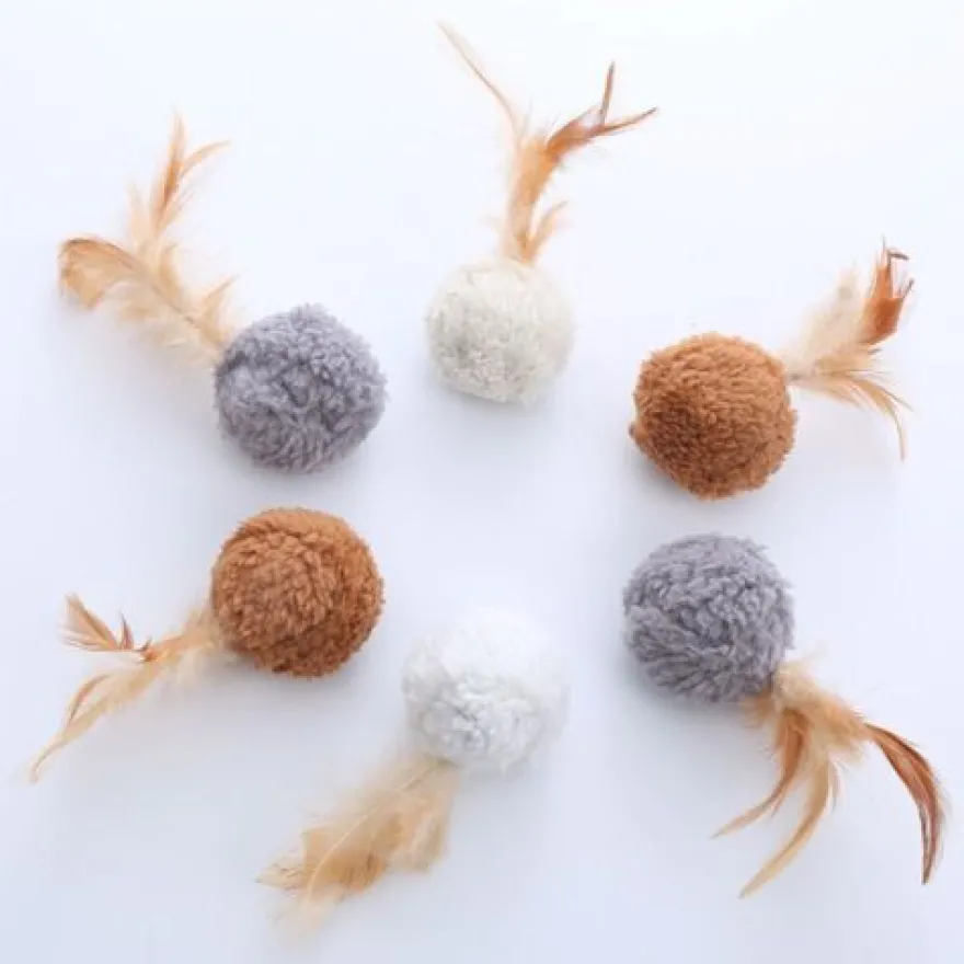 Plüschtiere Katzenminze Pluschballform mit Feder Plüsch spielzeug