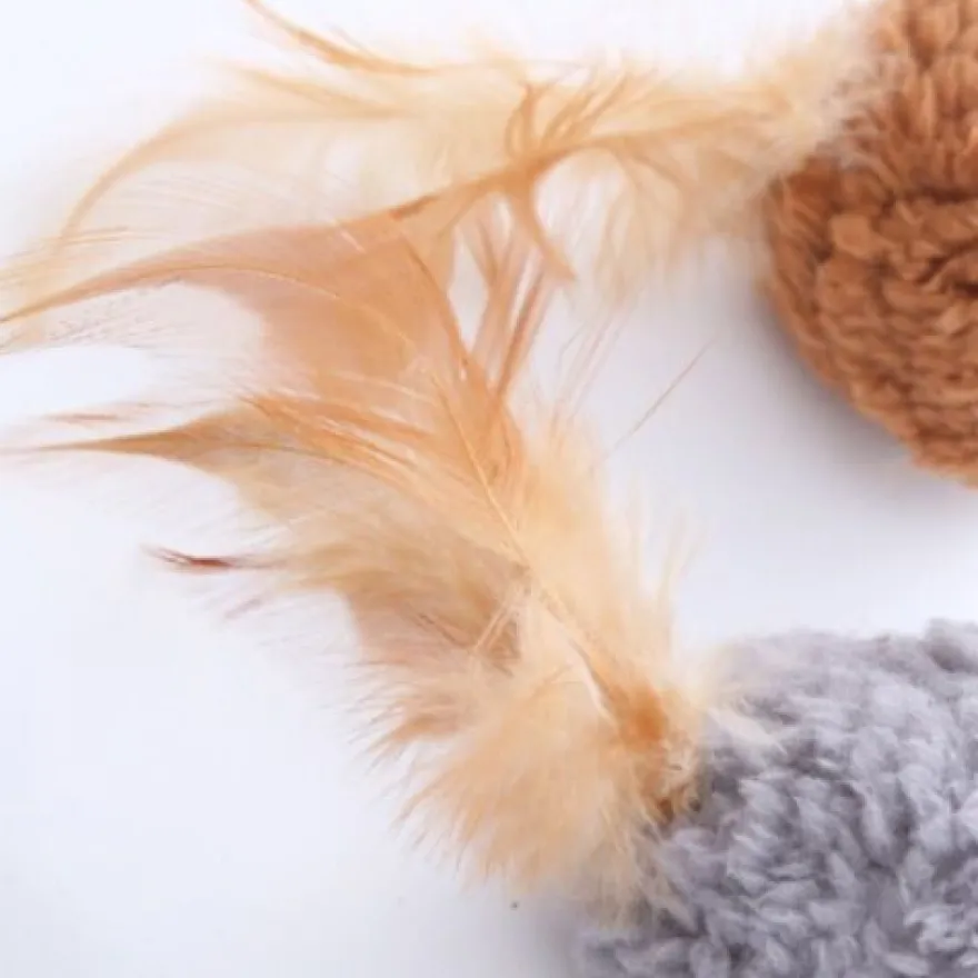 Plüschtiere Katzenminze Pluschballform mit Feder Plüsch spielzeug