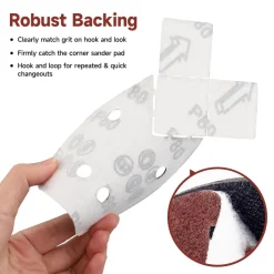 PMIQSA 70 Stück Schleifpapier Maus Detail 40 Körnung 93x168mm Klett für Black