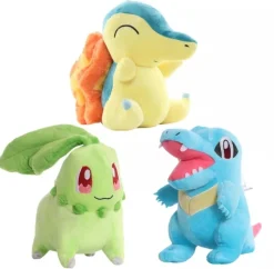Pokemon Starter Set Endivie Karnimani Feurigel Stofftier Anime Plüsch Figur 20 cm NEU
