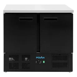 Polar G-Series Doppel Tür Kühlschrank Theke Schwarz 257Ltr