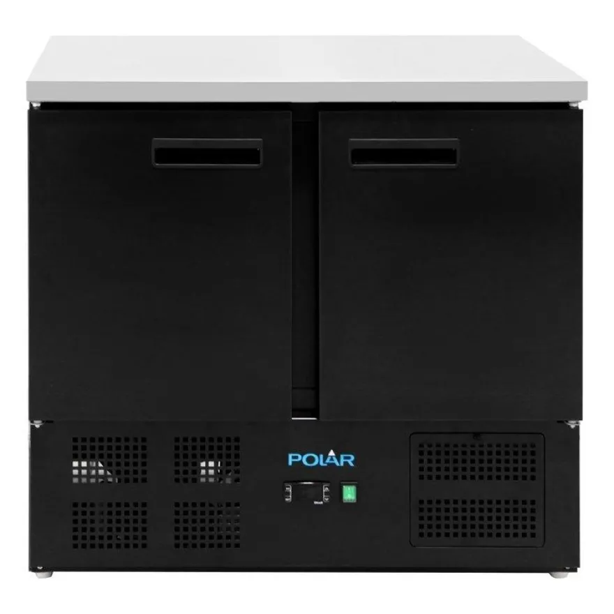 Polar G-Series Doppel Tür Kühlschrank Theke Schwarz 257Ltr