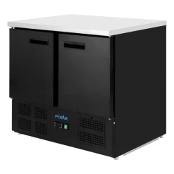 Polar G-Series Doppel Tür Kühlschrank Theke Schwarz 257Ltr
