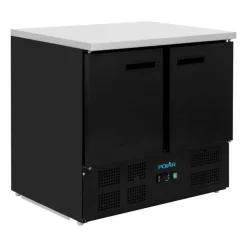 Polar G-Series Doppel Tür Kühlschrank Theke Schwarz 257Ltr