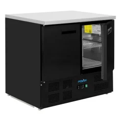 Polar G-Series Doppel Tür Kühlschrank Theke Schwarz 257Ltr