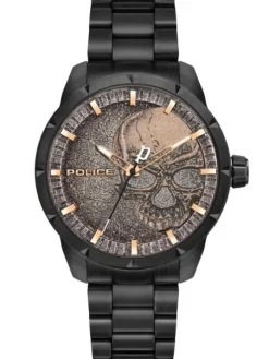 Police PL.15715JSB/02M Herren Uhr Herrenuhr Armbanduhr Quarz Edelstahl Schwarz