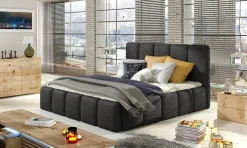 Polsterbett Doppelbett VERONA Set 1 Kunstleder Schwarz 180x200cm