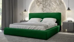 Polsterbett mit dicker Schaumstoff Morin, Doppelbett, Bettkasten Lattenrost Samtstoff
