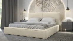 Polsterbett mit dicker Schaumstoff Morin, Doppelbett, Bettkasten Lattenrost Samtstoff