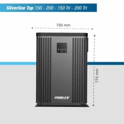 Poolex Silverline Top 20kW Vertical Poolheizung Wärmepumpe 400V