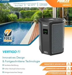 Poolex Vertigo Fi2 Poolheizung Wärmepumpe 7,5kW Vertikal PC-VGO075N2