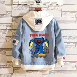 Poppy Playtime Merch Kapuze Sweatshirt Huggy Wuggy Kissy Missy Hoodie Jeansjacke
