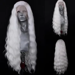Porsmeer Lace Front Perücke Lang Lockig Gewellt für Damen, 13x4 Glueless Wig