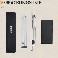 PORTAL Campingtisch Aluminium faltbar, höhenverstellbar, 108x71cm, belastbar