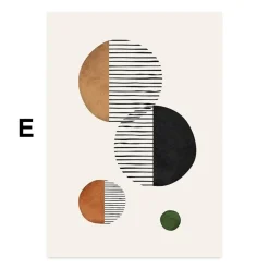 Poster Boho Blumen Zweige und Abstrakte Formen als Deko Print ohne Rahmen