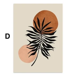 Poster Boho Blumen Zweige und Abstrakte Formen als Deko Print ohne Rahmen
