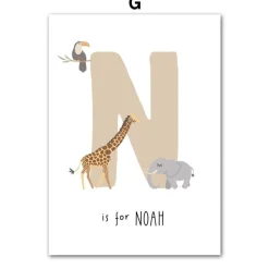 Poster Kinderzimmer Dschungel Tiere · Name Personalisiert · Kinderzimmer Bild
