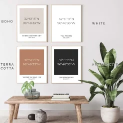 Poster Koordinaten Personalisiert mit besonderem Wunschort und Wunschfarbe al