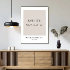 Poster Koordinaten Personalisiert mit besonderem Wunschort und Wunschfarbe al