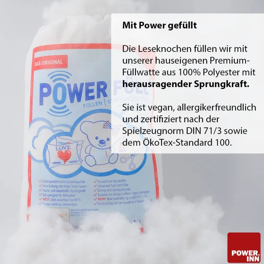 POWER INN® Leseknochen | Gelb | Nackenkissen | Reisekissen