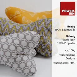 POWER INN® Leseknochen | Gelb | Nackenkissen | Reisekissen