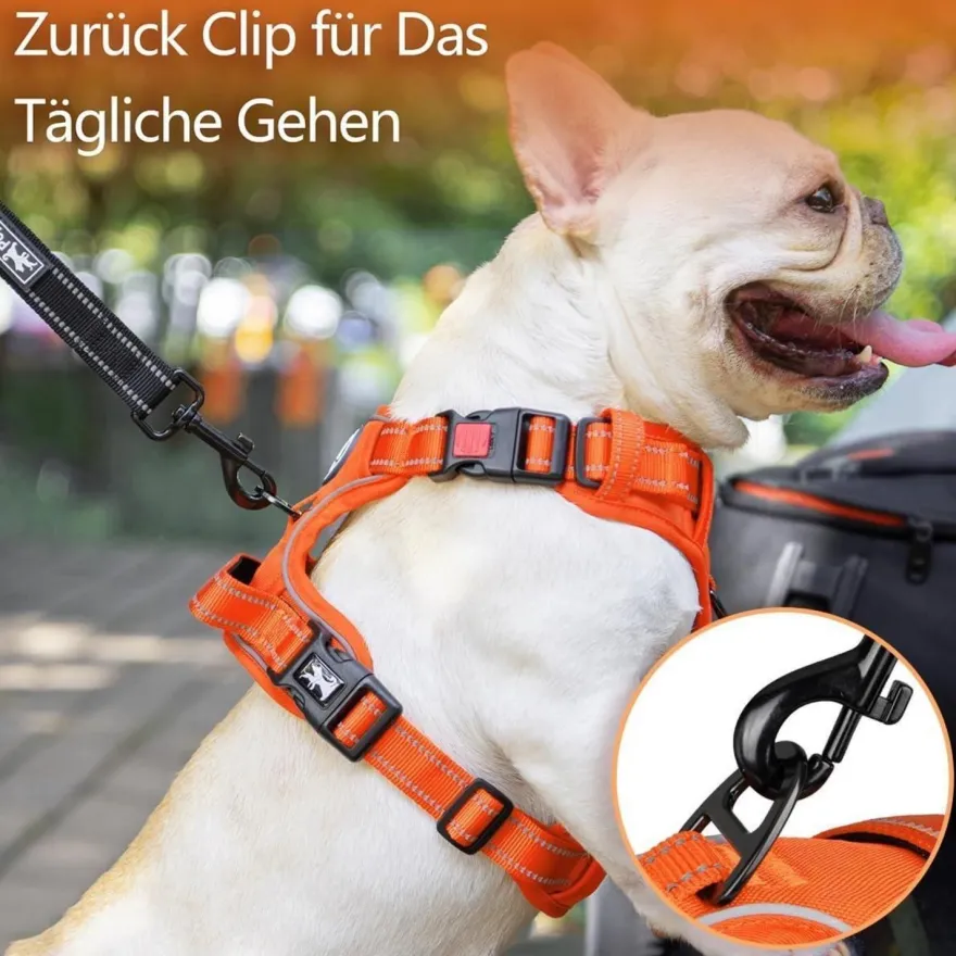 PoyPet Reflektierendes Hundegeschirr ohne Ziehen, weich gepolstert, mit Griff