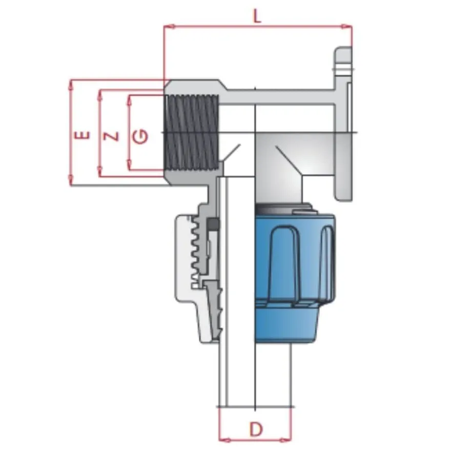 PP PE Rohr Verschraubung Fitting