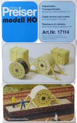Preiser 17114 - Kabelrollen - Transportkisten - Bausatz - 1:87 - Originalverpackung