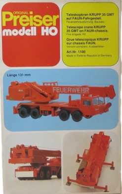 Preiser 1100 - Teleskopkran Krupp 35 GMT - Bausatz - HO - 1:87 - Originalverpackung