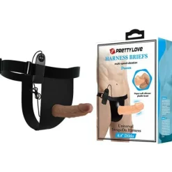 Pretty Love Vibro Strap-on Harness, superweicher Phalluskopf aus Silikon
