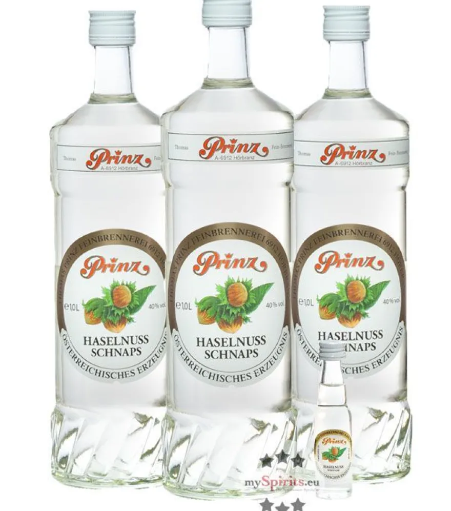 Prinz: Haselnuss-Schnaps 3er-Set (40 % Vol., 3 Liter)