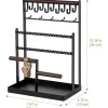 ProCase Schmuckständer 6 Tier Jewelry Organizer Schwarz metalle Holz
