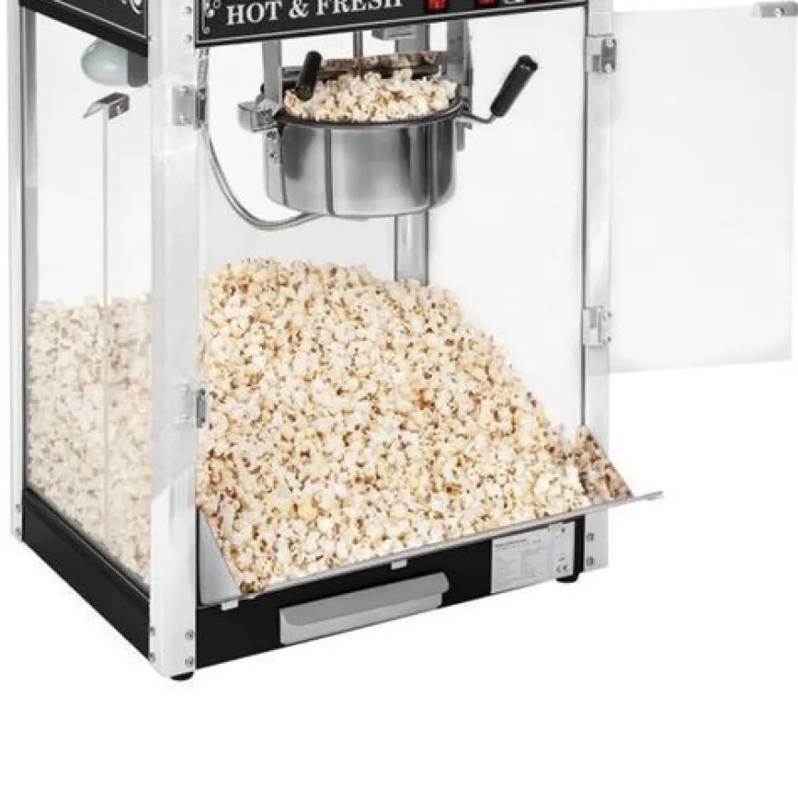 Professionelle, effiziente und einstellbare Popcornmaschine, 230 V, 1,6 kW, schwarz