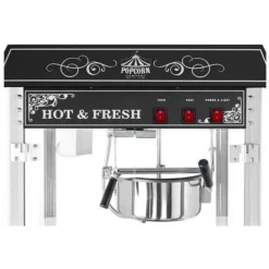 Professionelle, effiziente und einstellbare Popcornmaschine, 230 V, 1,6 kW, schwarz